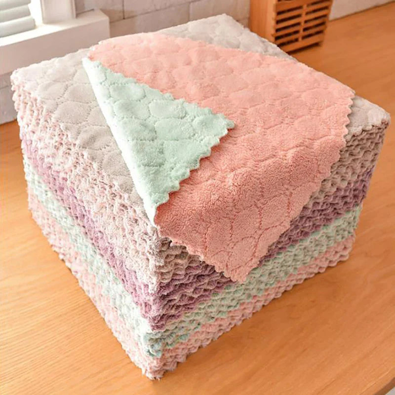Lot de 10 serviettes de nettoyage de cuisine en microfibre