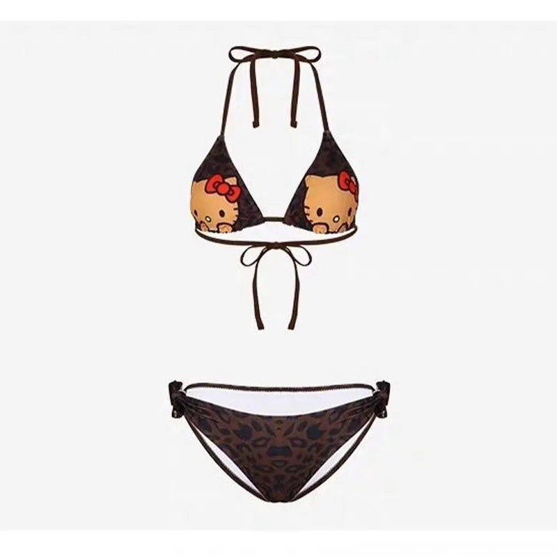 Bikini set with Hello Kitty design on a white background