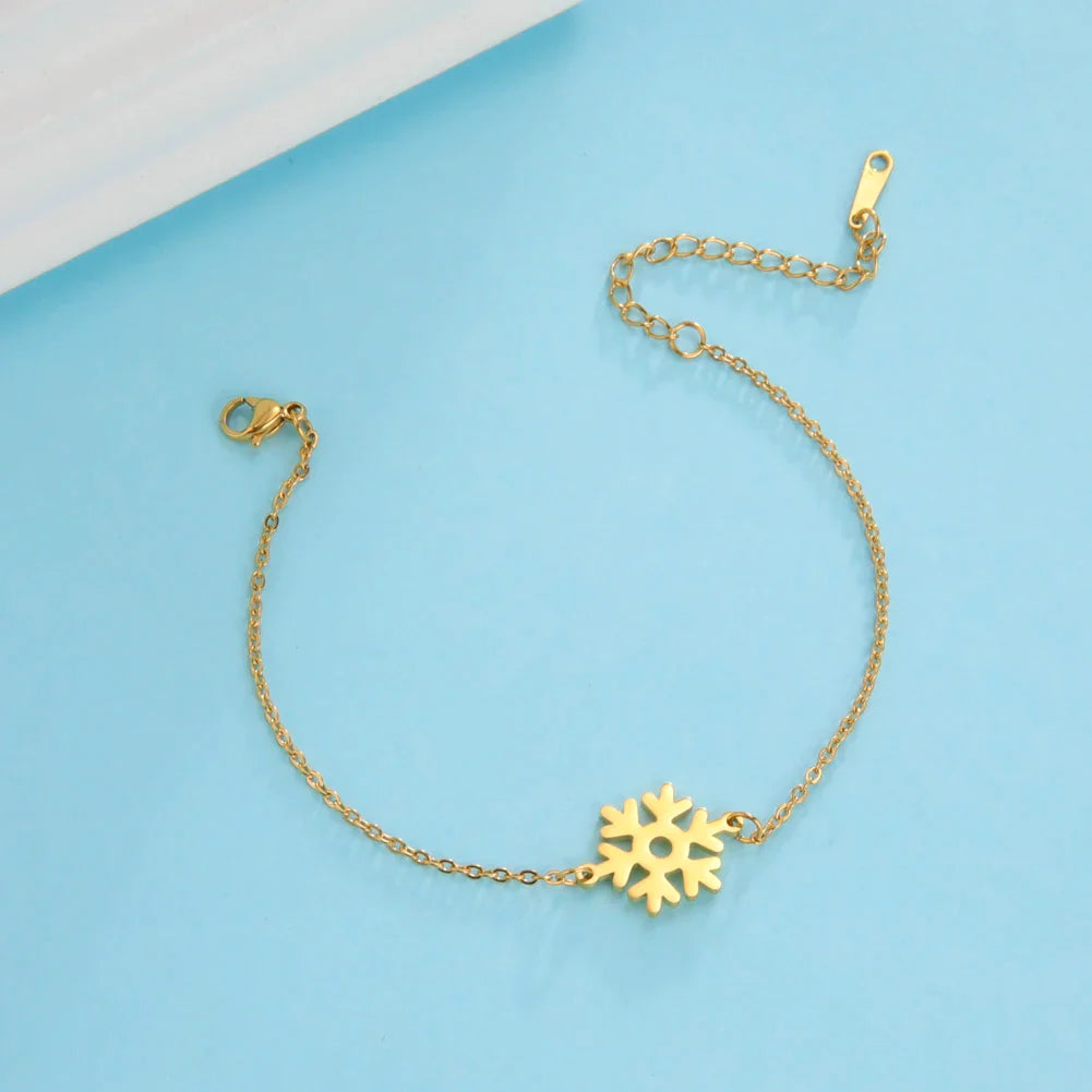 Bracelet flocon de neige de Noël – Accessoire de fête élégant