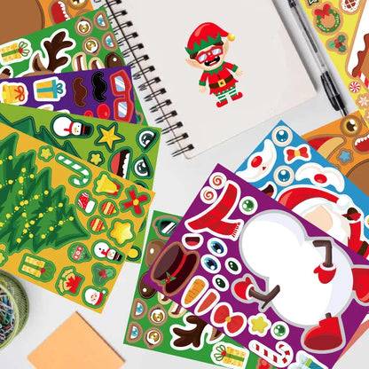 Ensemble d'autocollants pour puzzle de Noël à faire soi-même