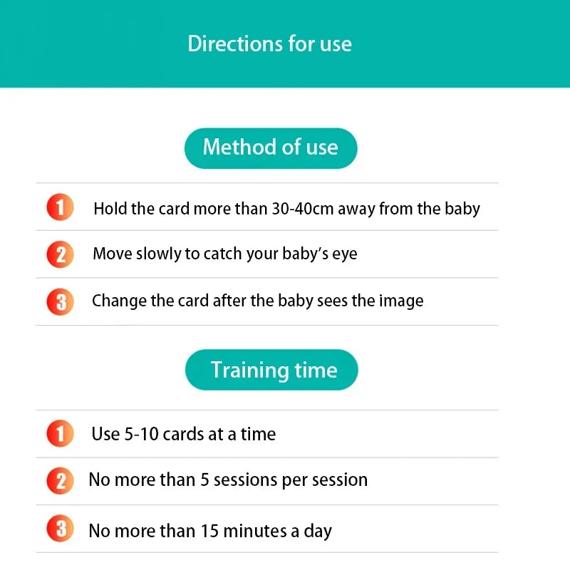 Cartes Flash de stimulation visuelle pour bébé
