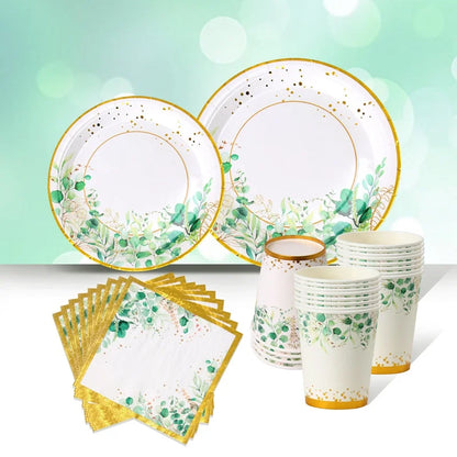 Assiettes en carton pour fêtes tropicales