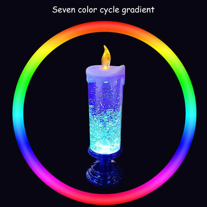 Bougies de Noël à LED avec changement de couleur pailleté sans flamme