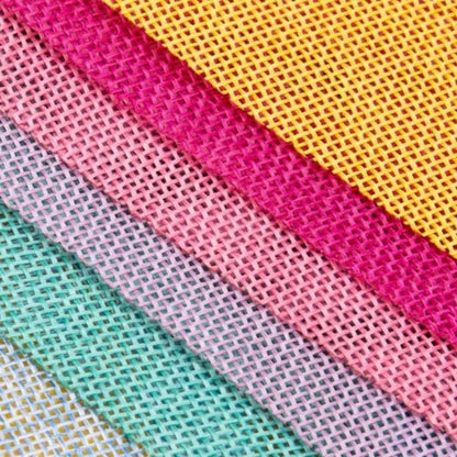 Bannières de fête colorées en toile de jute et lin