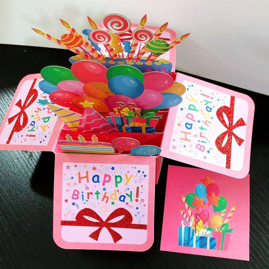 Carte pop-up 3D avec bouquet de fleurs