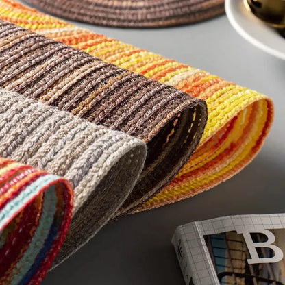 Round Woven Vinyl Placemats Set