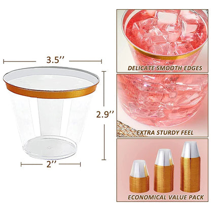 Gobelets jetables en or rose 9 oz
