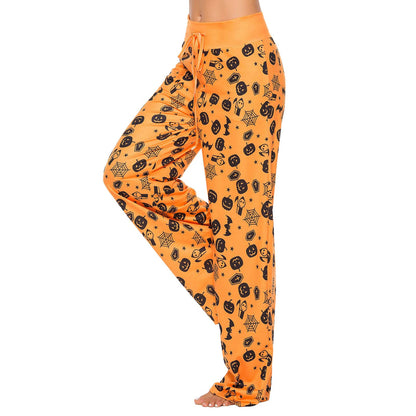 Pantalon citrouille d'Halloween pour femme