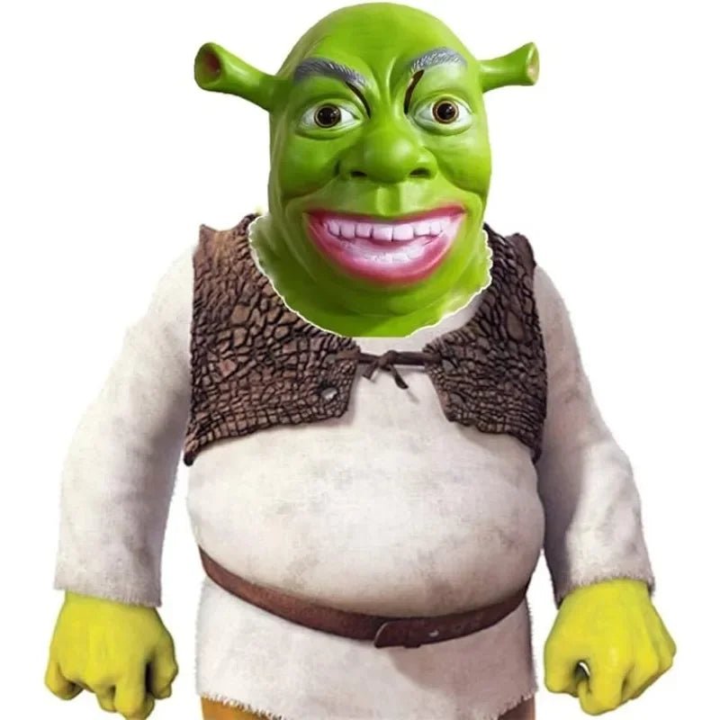 Adult Shrek Latex Mask - Halloween Green Full Head - Cake Pops Parties