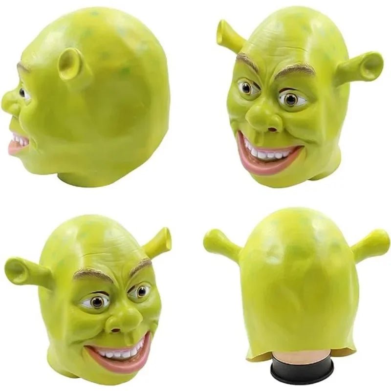 Adult Shrek Latex Mask - Halloween Green Full Head - Cake Pops Parties
