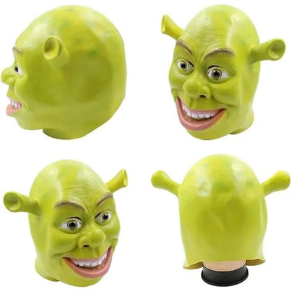 Adult Shrek Latex Mask - Halloween Green Full Head - Cake Pops Parties