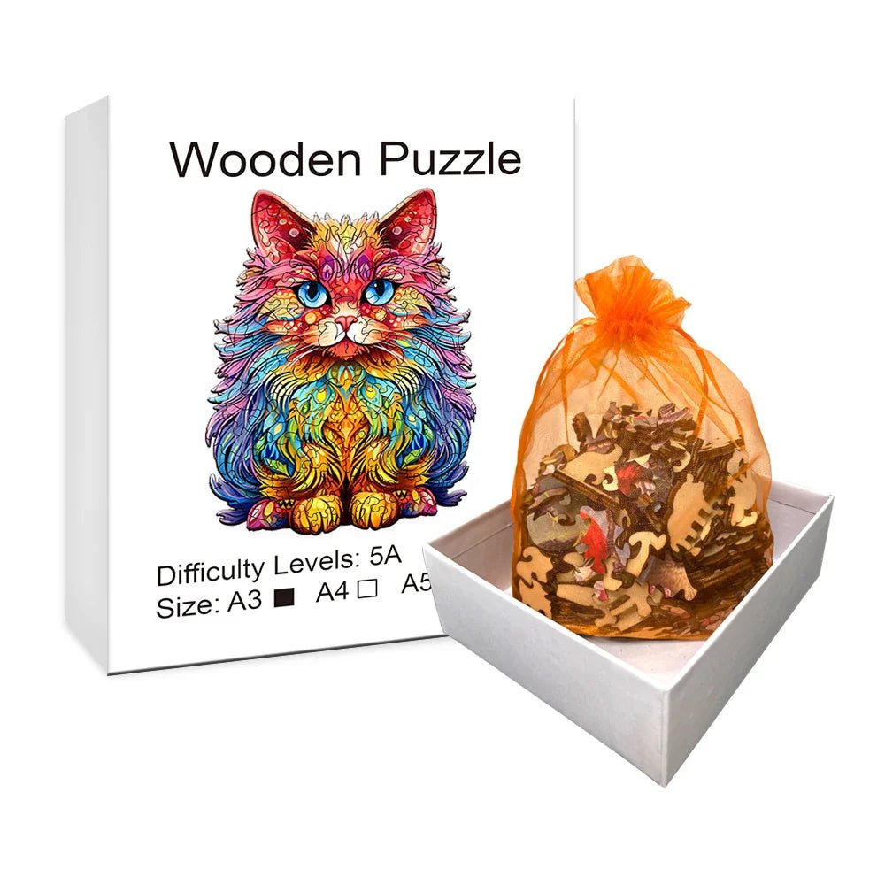 Advanced Persian Cat Wooden Puzzle - Cake Pops Parties