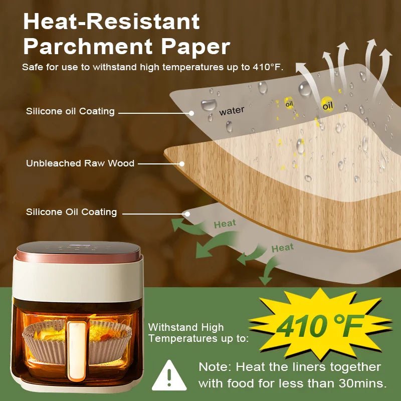 Air Fryer Disposable Paper Liners Non - Stick BBQ Pads - Cake Pops Parties