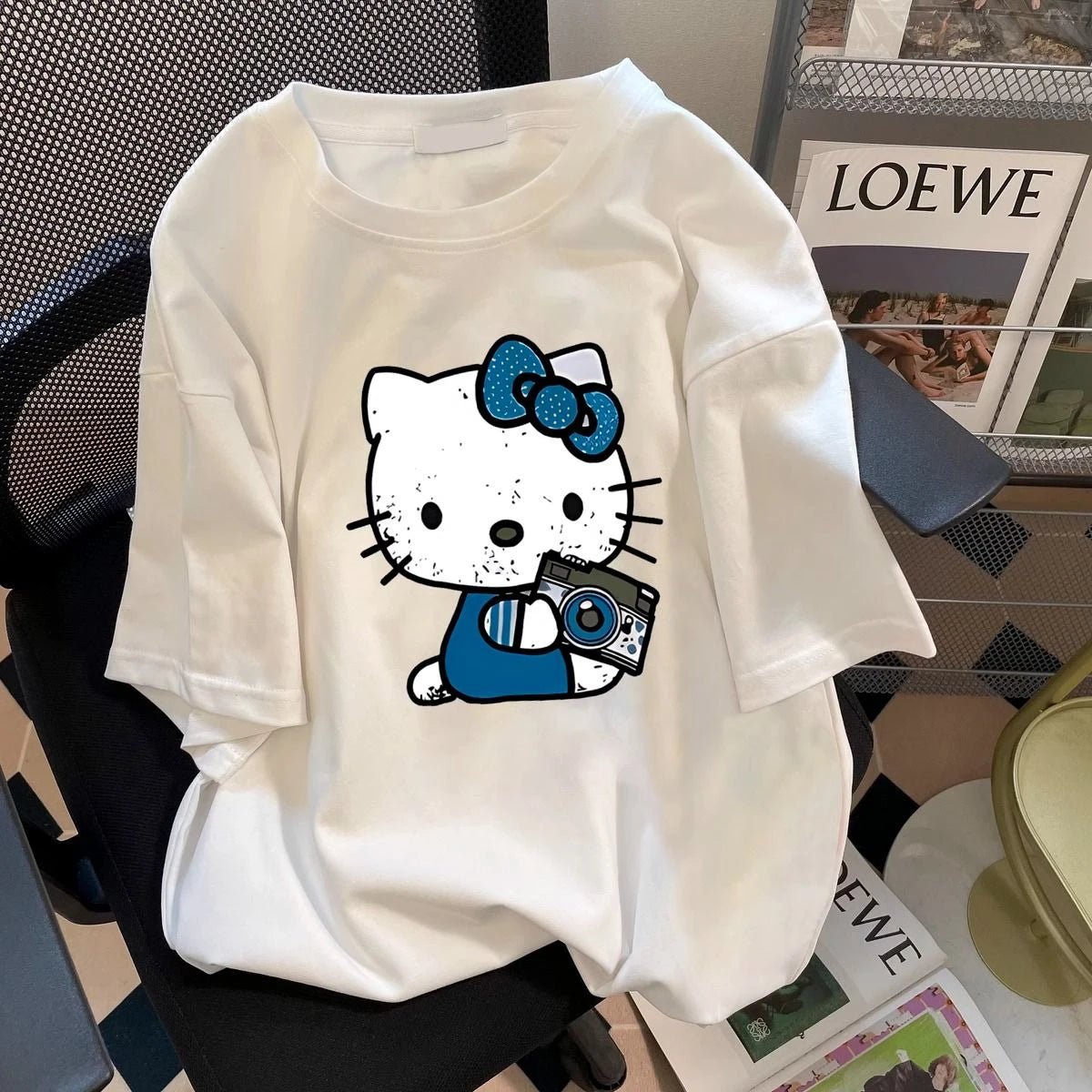 American Cool Hello Kitty Cotton Summer Unisex Tee Casual Fit - Cake Pops Parties