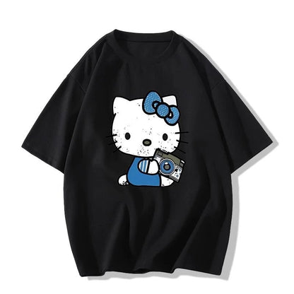 American Cool Hello Kitty Cotton Summer Unisex Tee Casual Fit - Cake Pops Parties