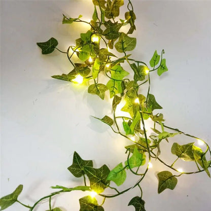 Artificial Green Leaf String Lights - Battery Powered - Cake Pops Parties