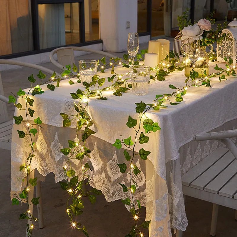 Artificial Green Leaf String Lights - Battery Powered - Cake Pops Parties