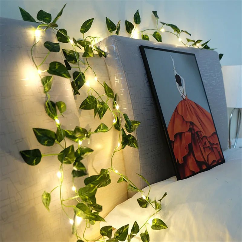 Artificial Green Leaf String Lights - Battery Powered - Cake Pops Parties