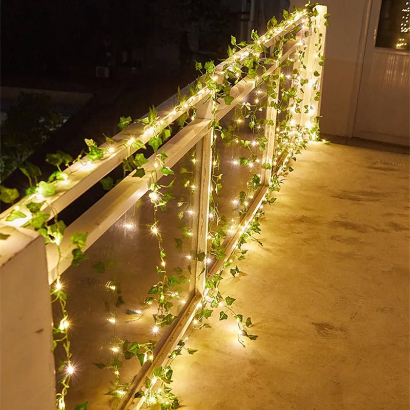 Artificial Green Leaf String Lights - Battery Powered - Cake Pops Parties