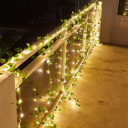 Artificial Green Leaf String Lights - Battery Powered - Cake Pops Parties
