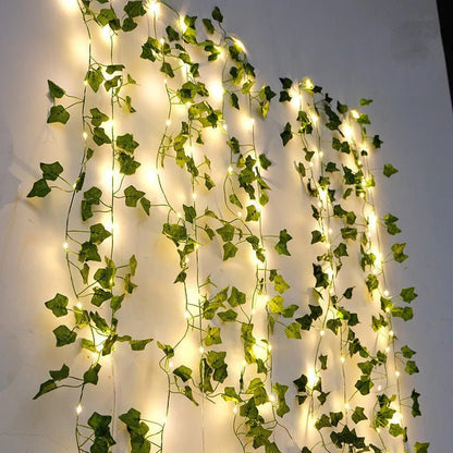 Artificial Green Leaf String Lights - Battery Powered - Cake Pops Parties