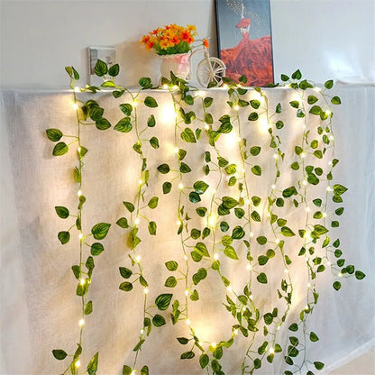 Artificial Green Leaf String Lights - Battery Powered - Cake Pops Parties