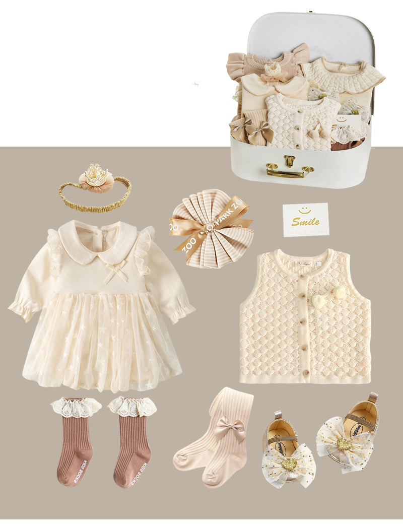 Ensemble 8 pièces en coton pour bébé fille