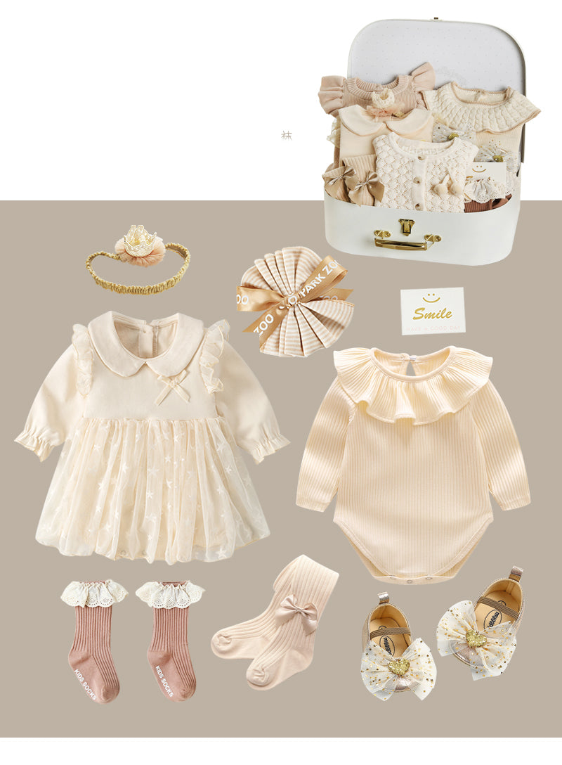 Ensemble 8 pièces en coton pour bébé fille