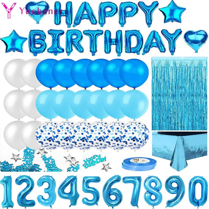 Blue Happy Birthday Party Decorations Set - Cake Pops Parties