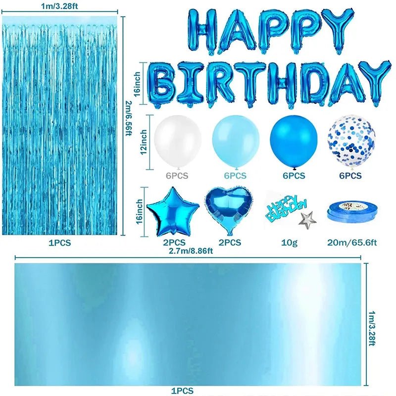 Blue Happy Birthday Party Decorations Set - Cake Pops Parties