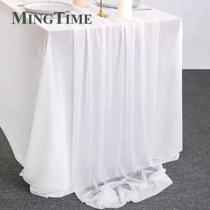 Blue Sheer Chiffon Table Runner - Cake Pops Parties