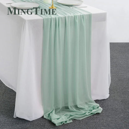 Blue Sheer Chiffon Table Runner - Cake Pops Parties