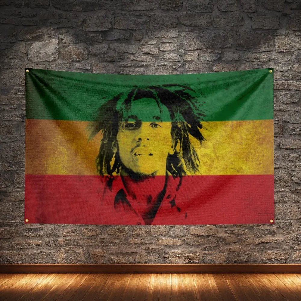 Bob Marley Reggae Music Flag - Polyester Tribute Banner - Cake Pops Parties