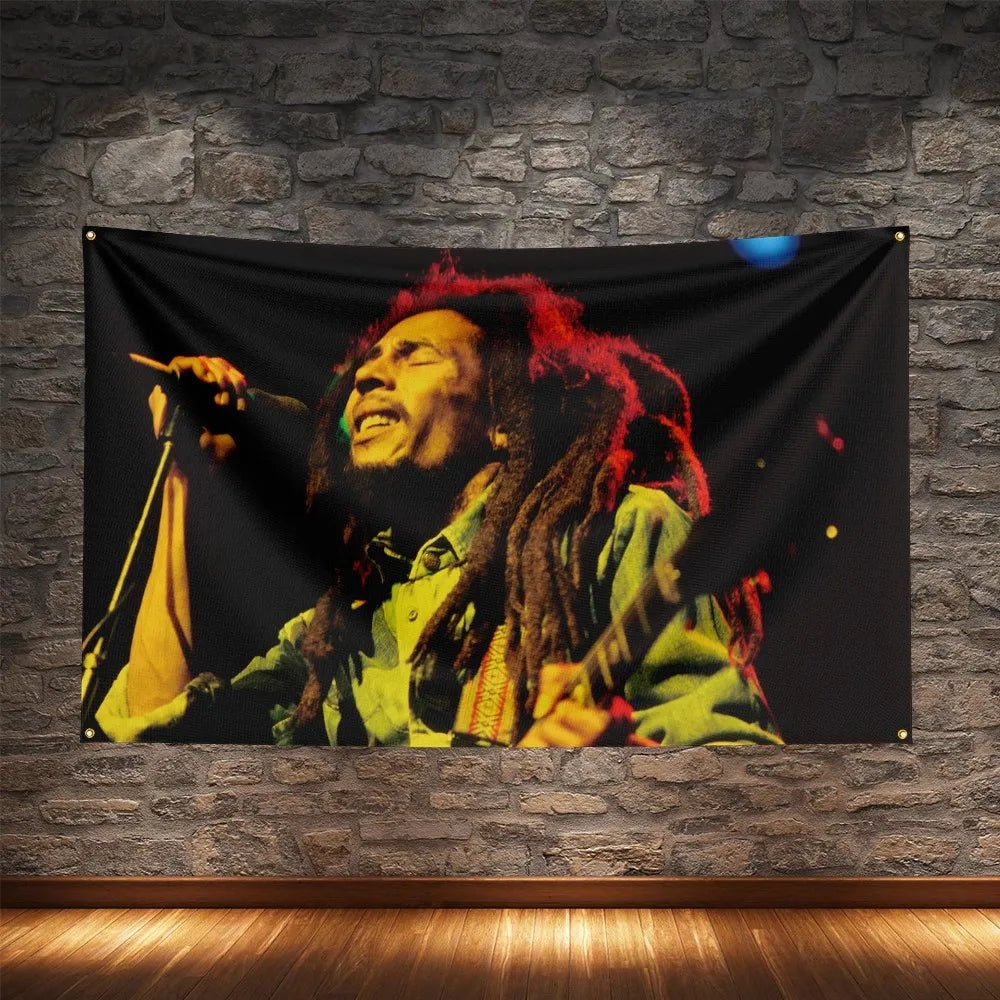 Bob Marley Reggae Music Flag - Polyester Tribute Banner - Cake Pops Parties