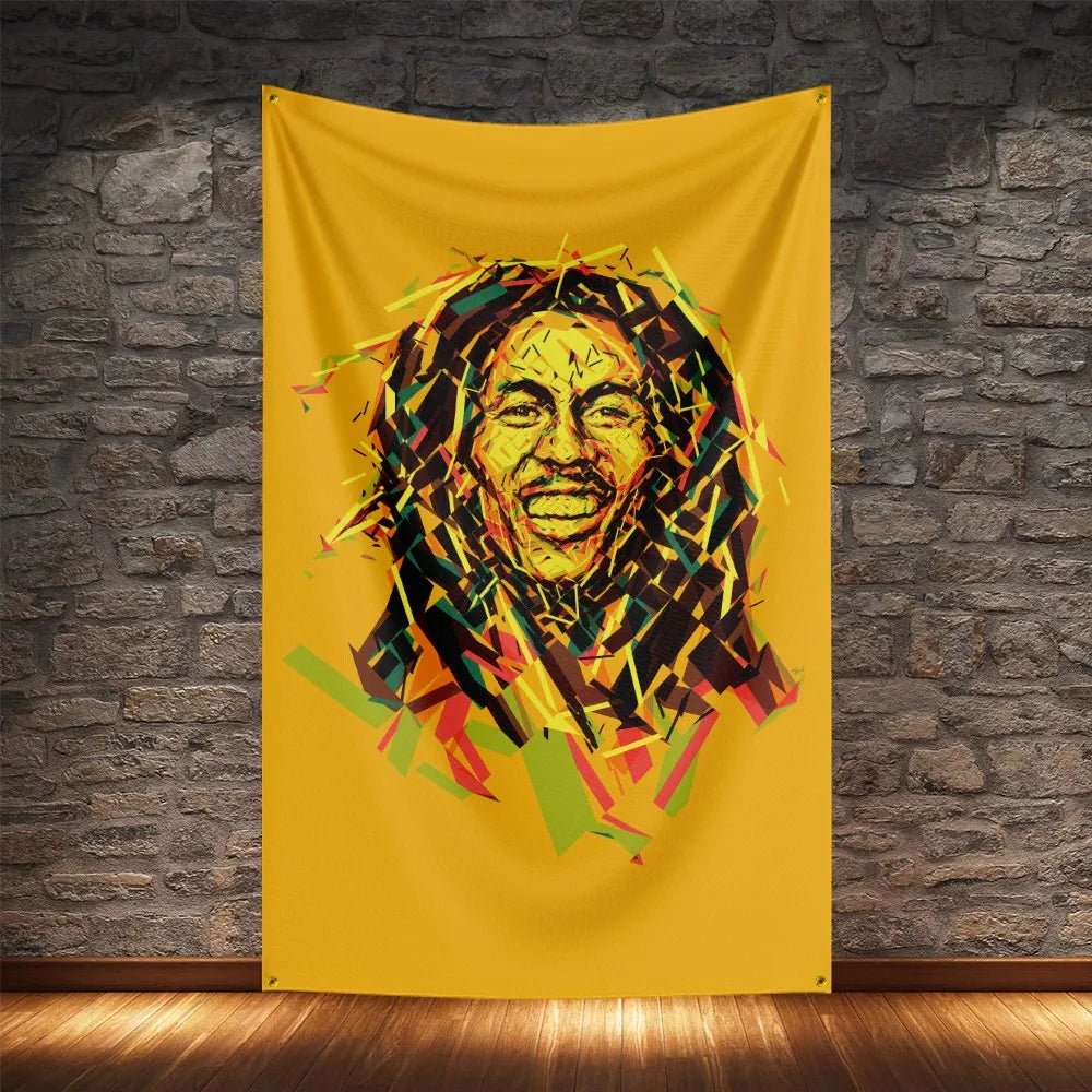 Bob Marley Reggae Music Flag - Polyester Tribute Banner - Cake Pops Parties