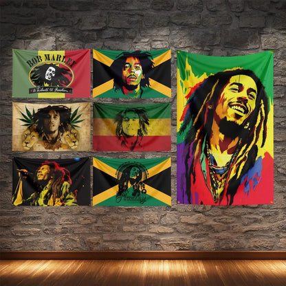 Bob Marley Reggae Music Flag - Polyester Tribute Banner - Cake Pops Parties