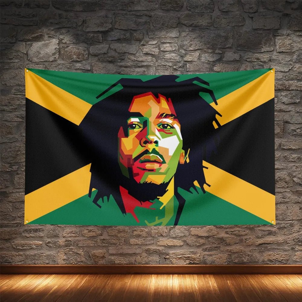 Bob Marley Reggae Music Flag - Polyester Tribute Banner - Cake Pops Parties
