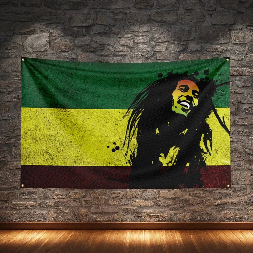 Bob Marley Reggae Music Flag - Polyester Tribute Banner - Cake Pops Parties