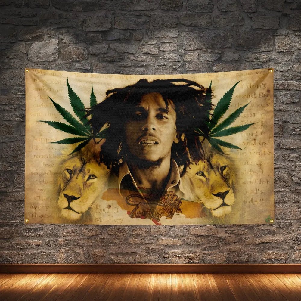Bob Marley Reggae Music Flag - Polyester Tribute Banner - Cake Pops Parties