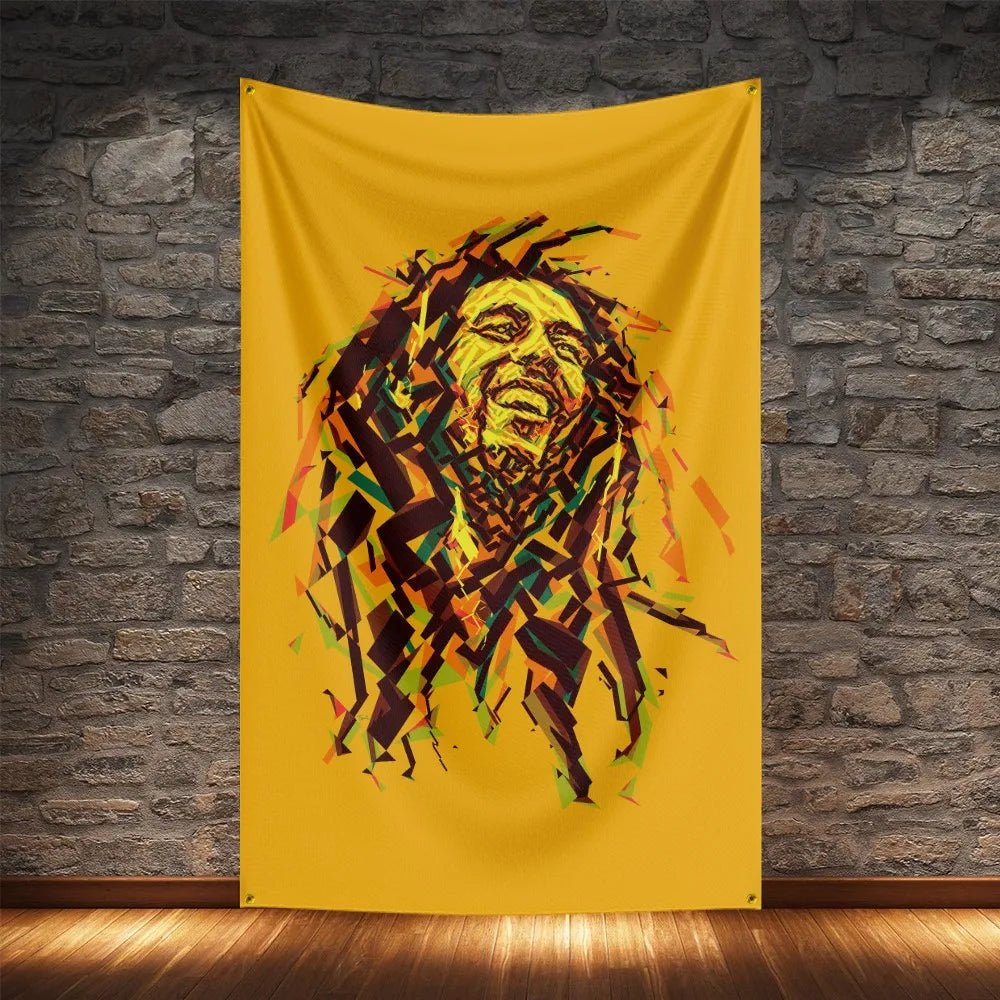 Bob Marley Reggae Music Flag - Polyester Tribute Banner - Cake Pops Parties