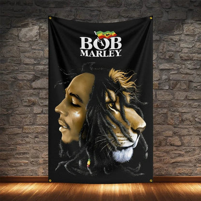 Bob Marley Reggae Music Flag - Polyester Tribute Banner - Cake Pops Parties