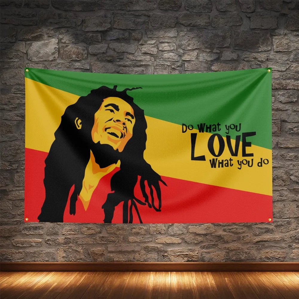 Bob Marley Reggae Music Flag - Polyester Tribute Banner - Cake Pops Parties