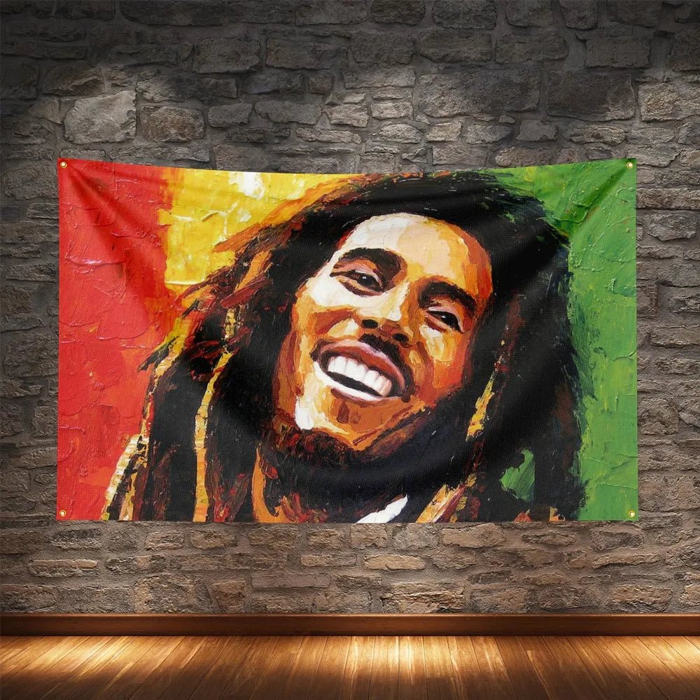 Bob Marley Reggae Music Flag - Polyester Tribute Banner - Cake Pops Parties