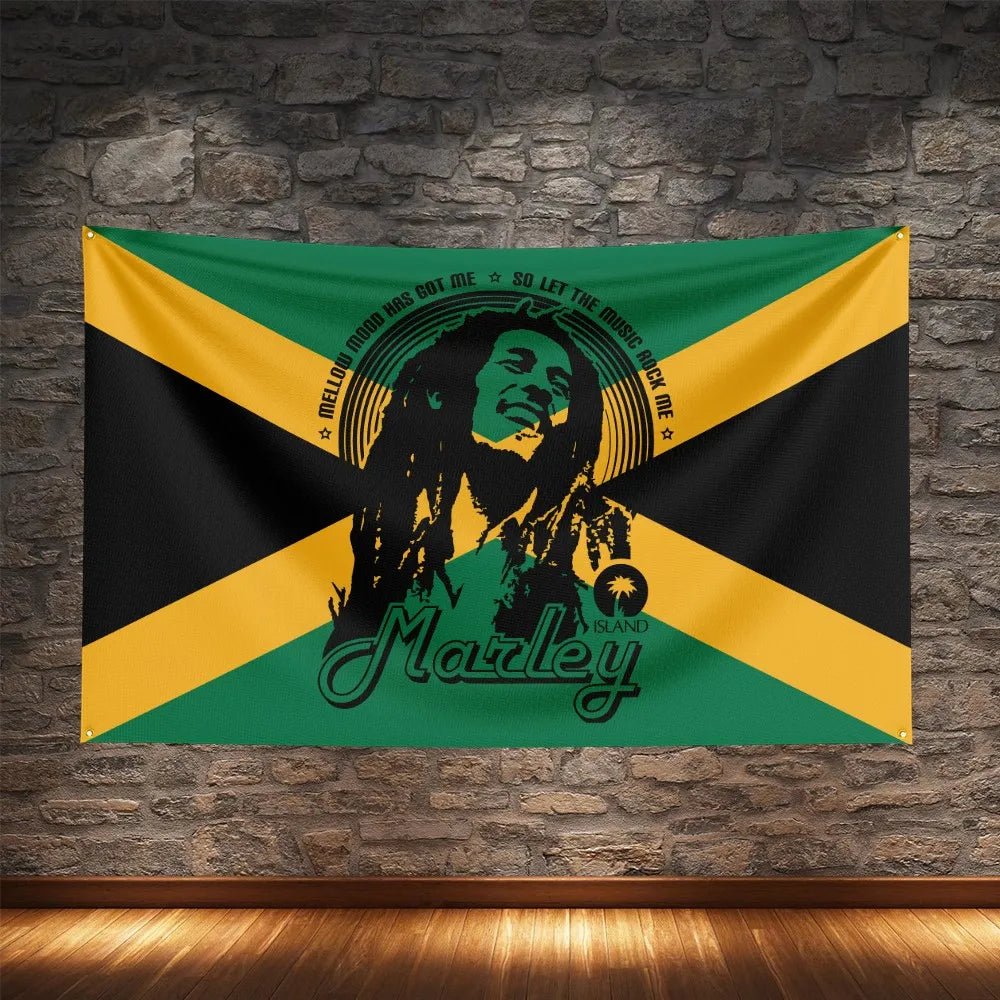Bob Marley Reggae Music Flag - Polyester Tribute Banner - Cake Pops Parties
