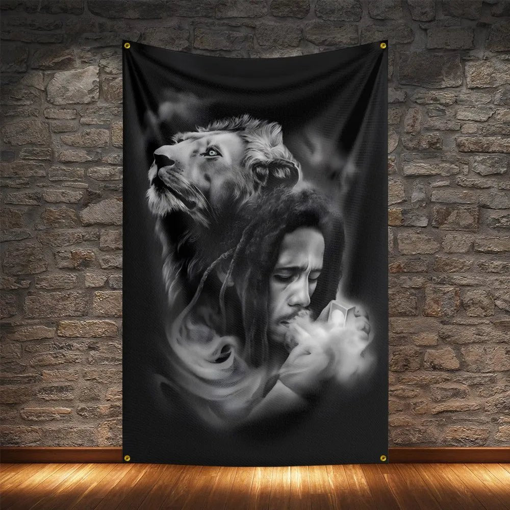 Bob Marley Reggae Music Flag - Polyester Tribute Banner - Cake Pops Parties