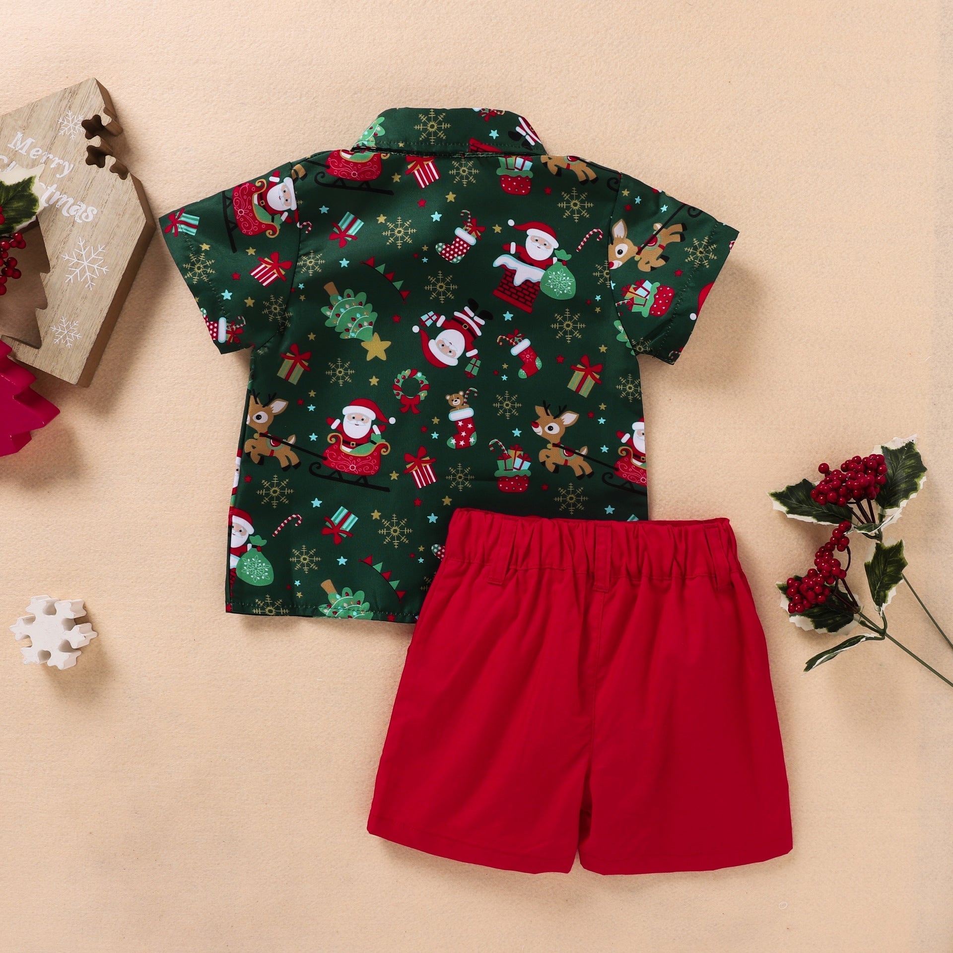 Boys Christmas Cartoon Shirt Set - Cake Pops Parties