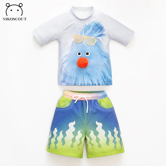 Boys’ Quick - Dry Sport Suit | UPF Sun Protection Rash Guard & Shorts - Cake Pops Parties