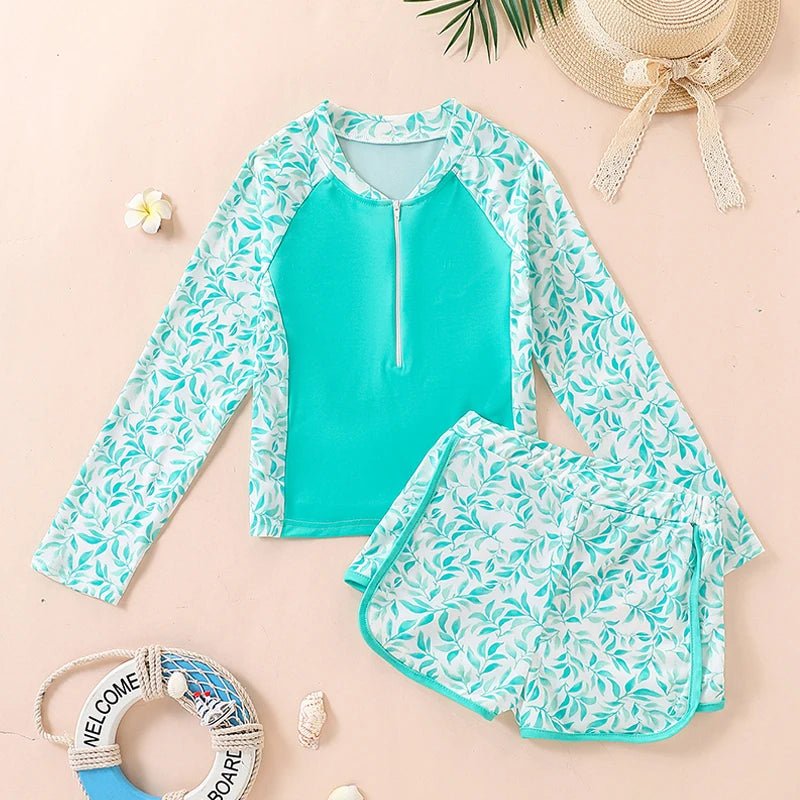 Boys Split Style Swimsuit with Zipper | Sports Print | M - L Sizes - Cake Pops Parties