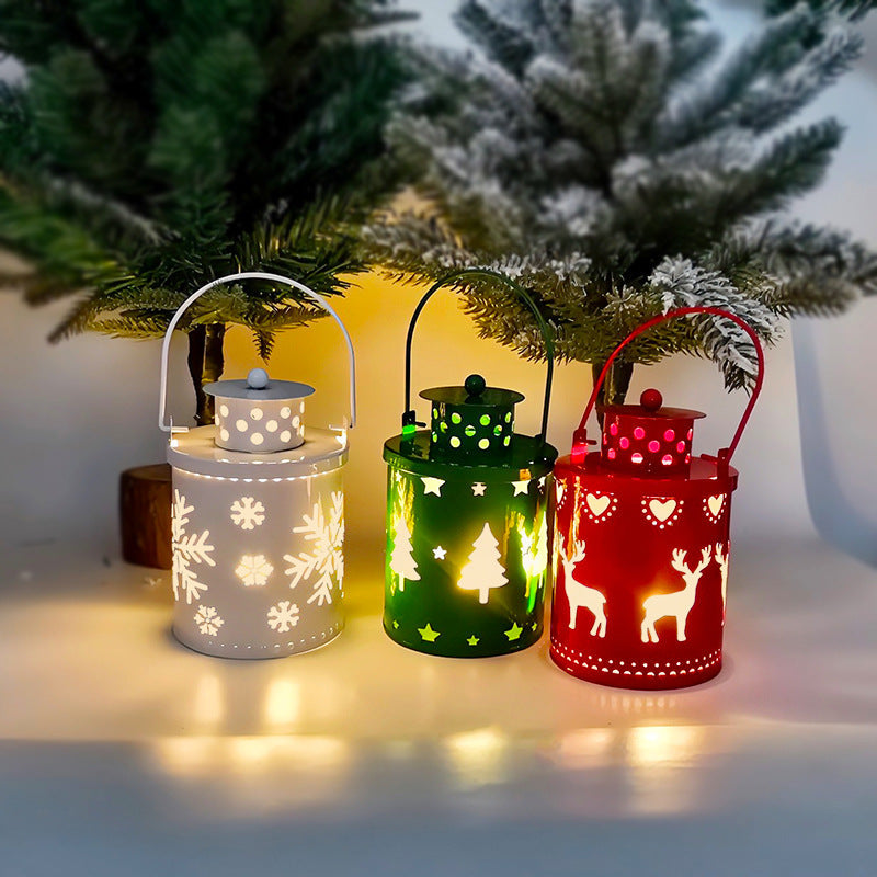 Lanterne de Noël à LED avec bougies
