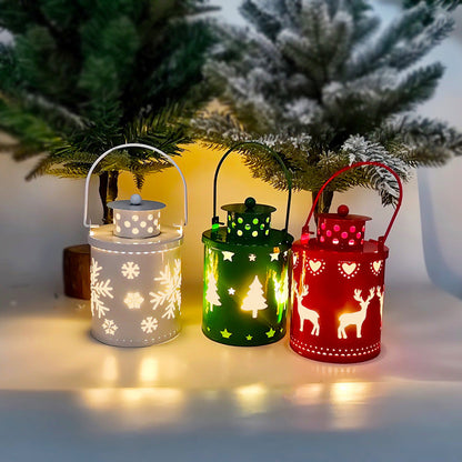 Lanterne de Noël à LED avec bougies